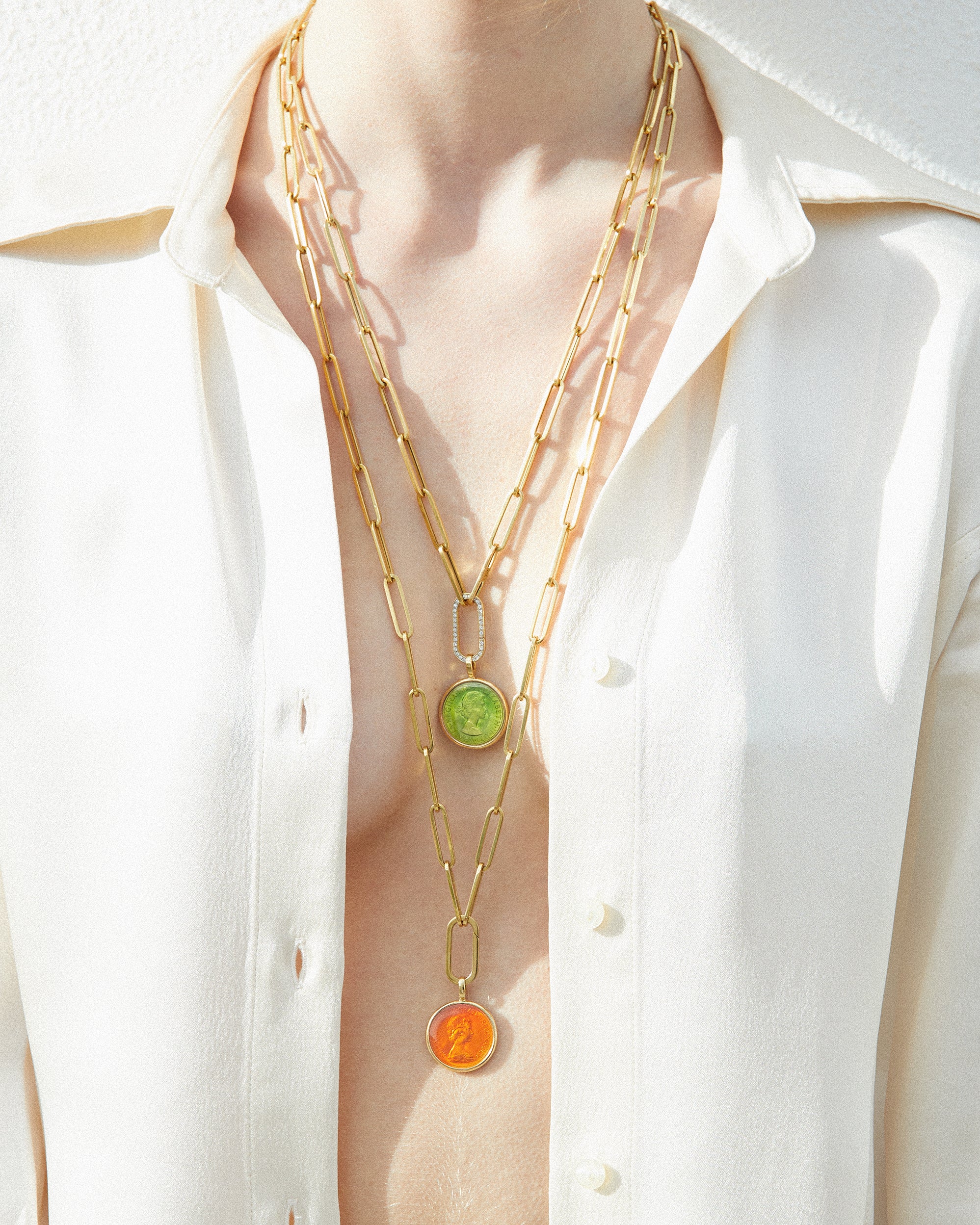 Fresca Medal in lime green enamel