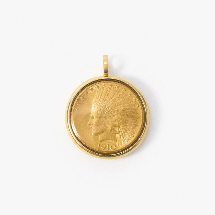Pilla Indian Head Eagle Chain Necklace, 18K Yellow Gold Connector
