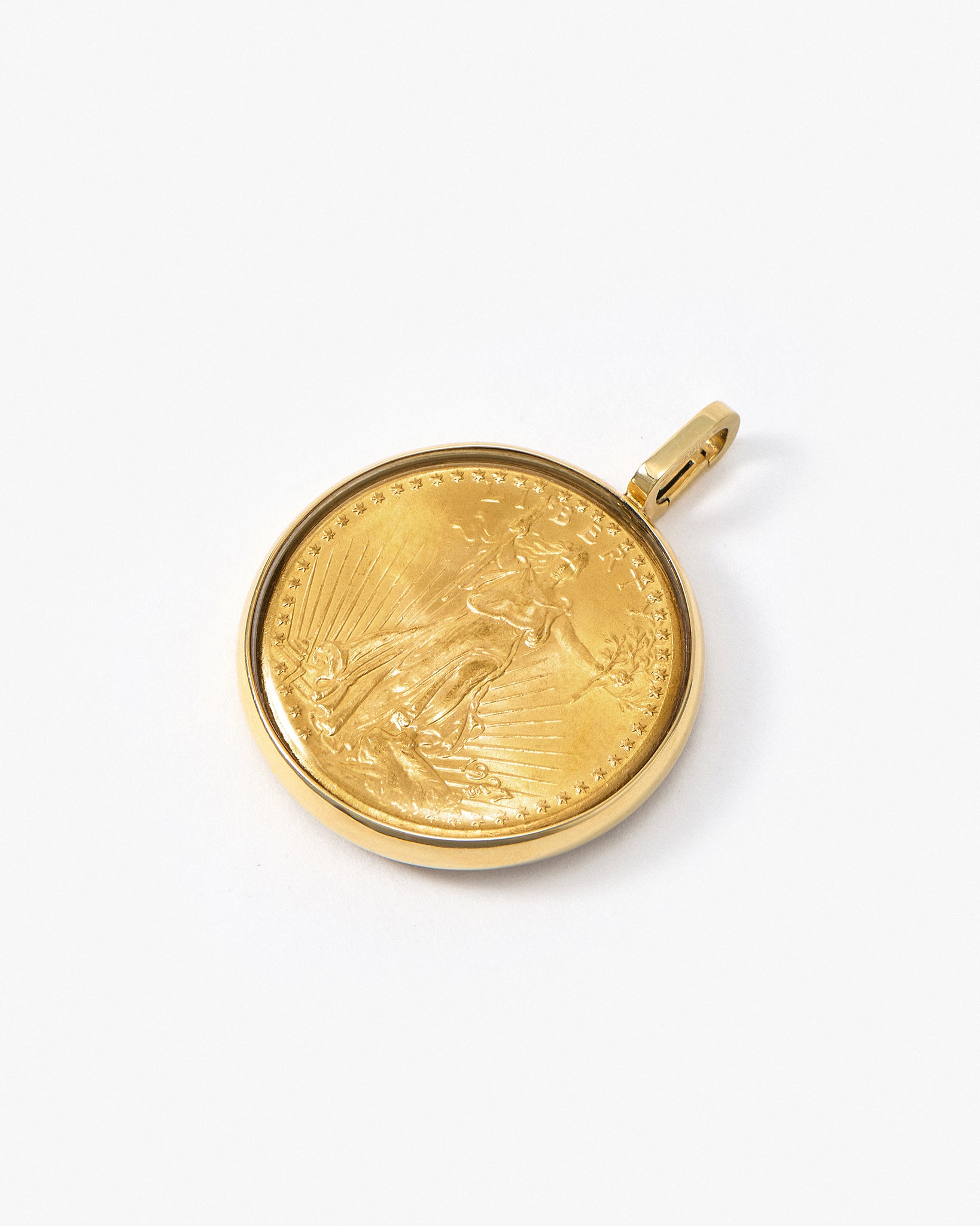 Pilla Chain Necklace with St. Gaudens Double Eagle and 18K Yellow Gold Connector