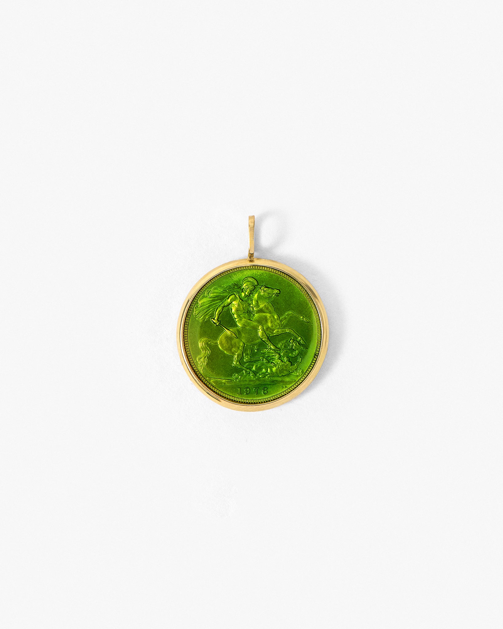 Fresca Medal in lime green enamel