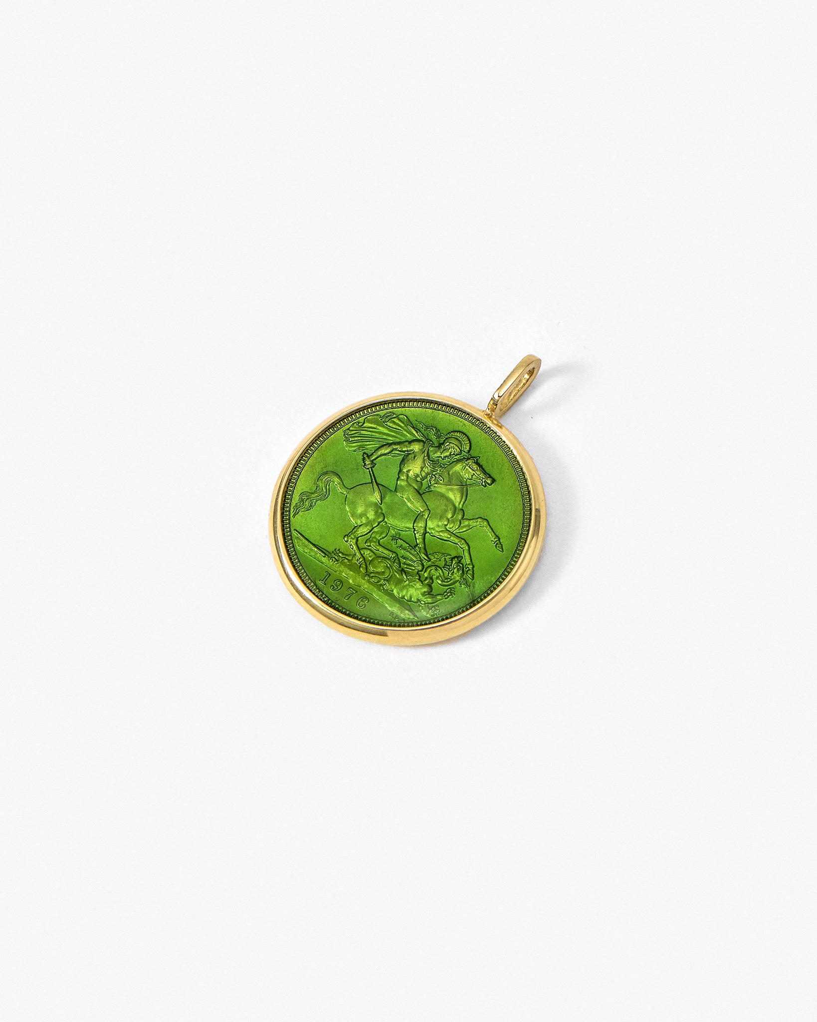 Fresca Medal in lime green enamel
