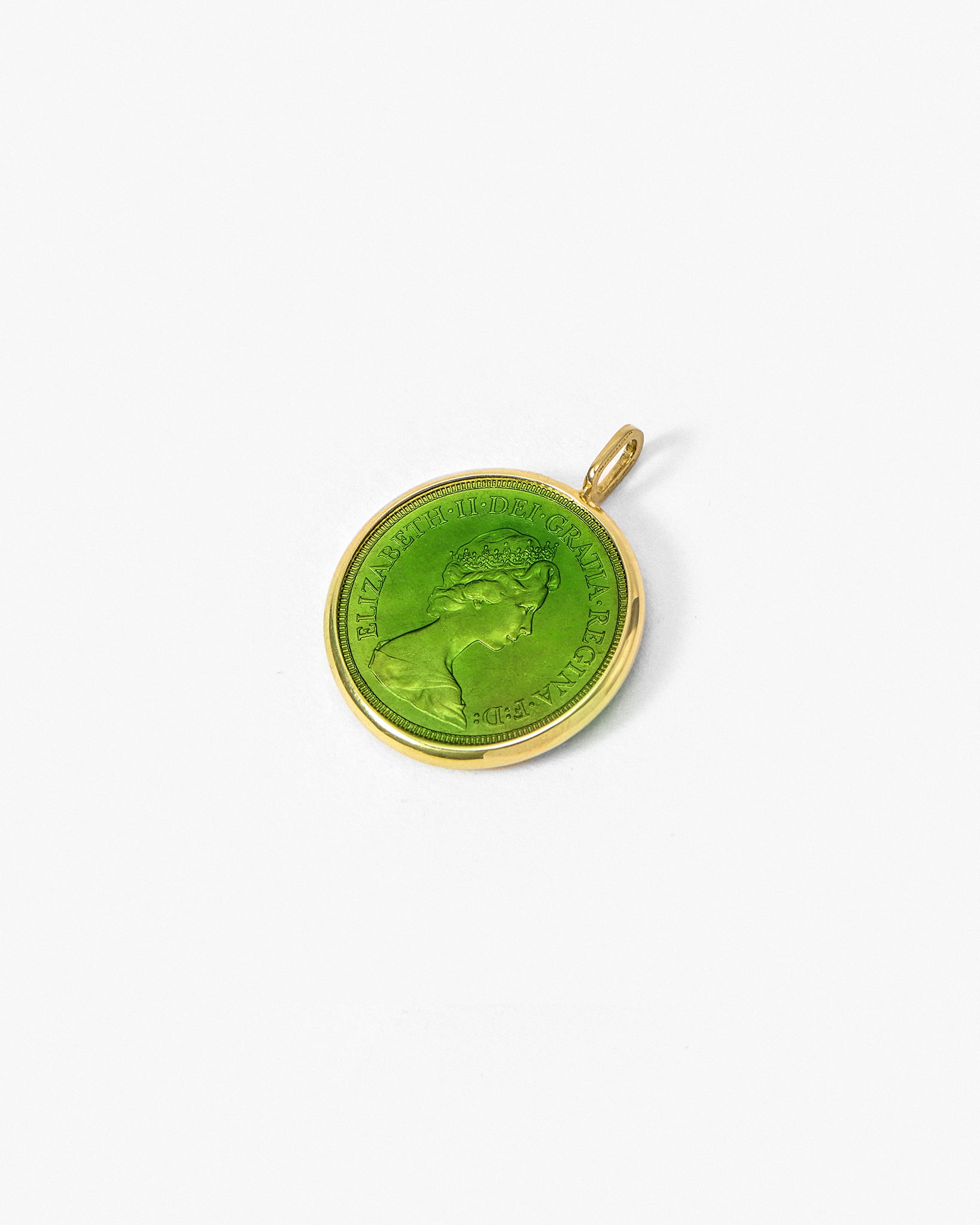 Fresca Medal in lime green enamel