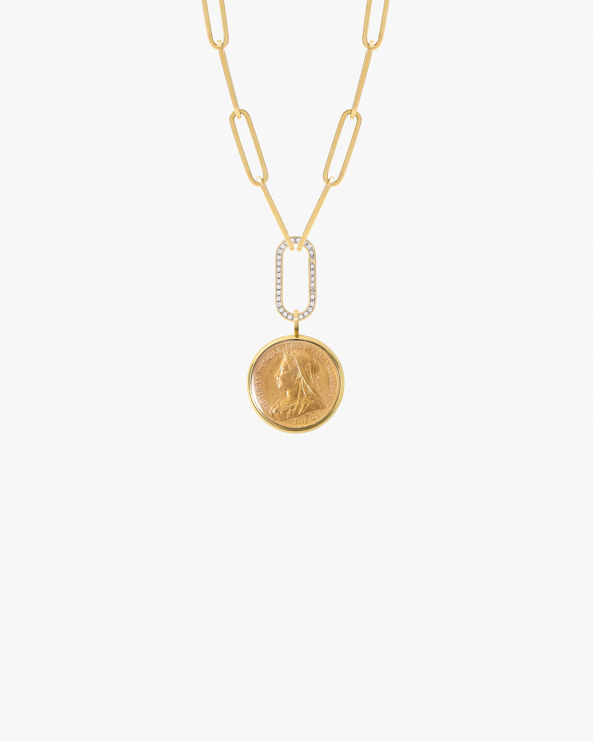 Pilla Queen Victoria Sovereign Chain Necklace, Diamond Connector