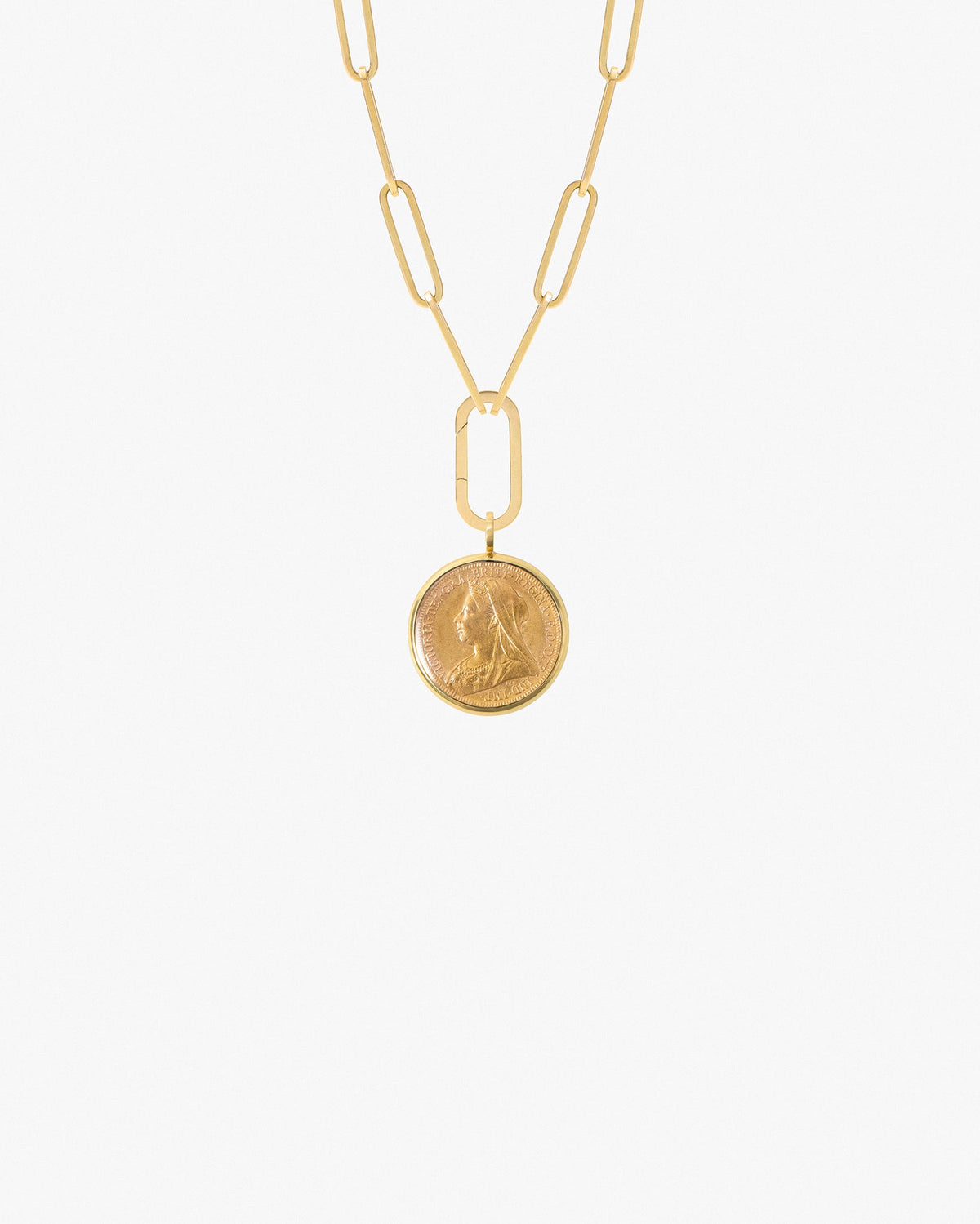 Pilla Queen Victoria Sovereign Chain Necklace, 18K Yellow Gold Connector