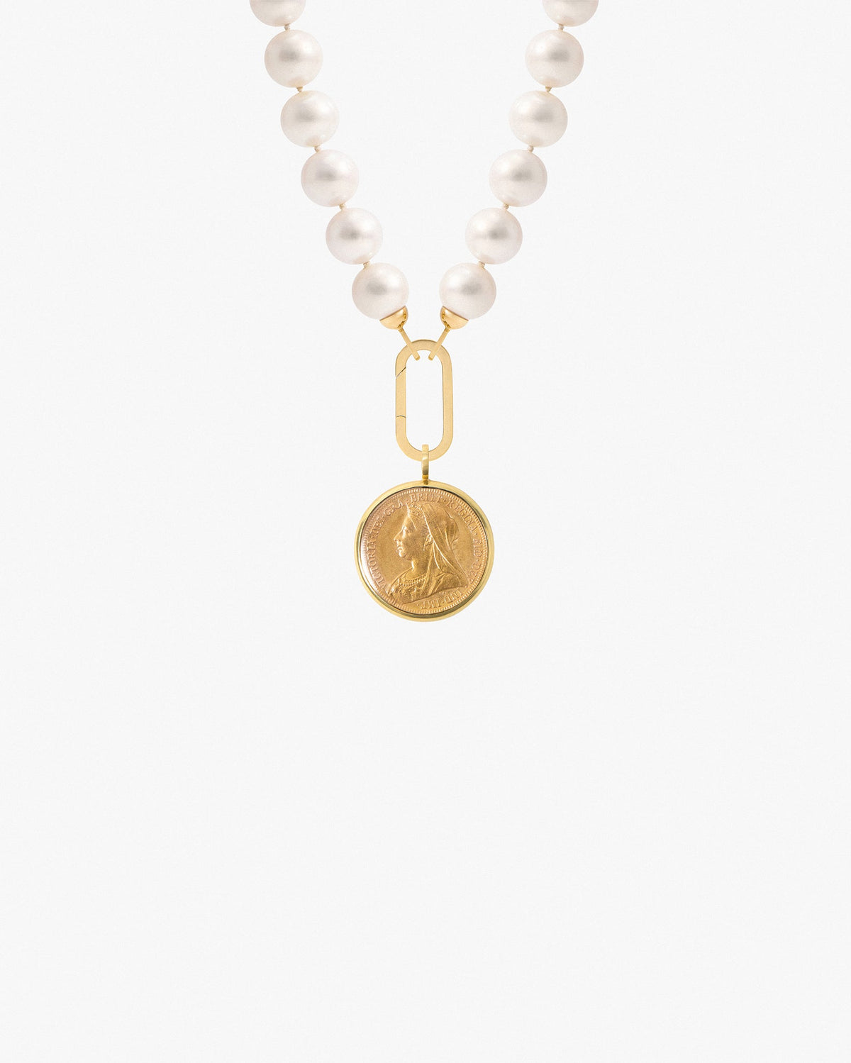 Pilla Queen Victoria Sovereign Pearl Necklace, 18K Yellow Gold Connector