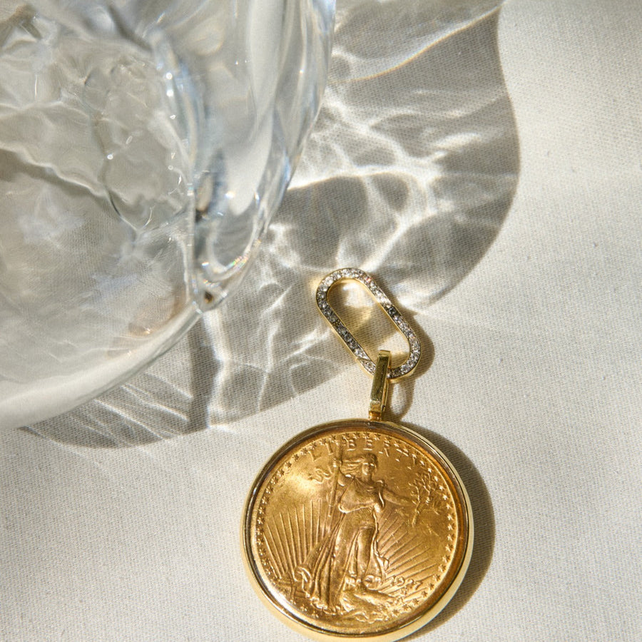 Pilla Saint-Gaudens Double Eagle Chain Necklace, Diamond Connector