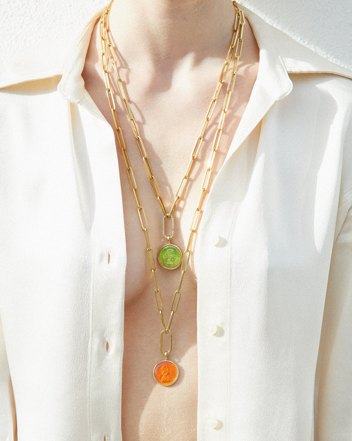 Fresca Medal in lime green enamel