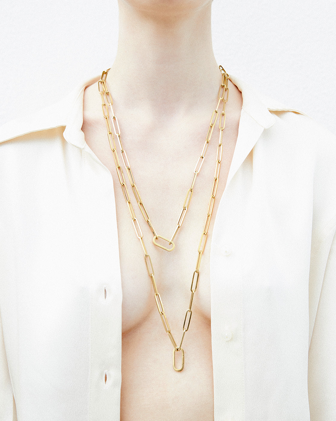 Long Chain Necklace in 18K Yellow Gold