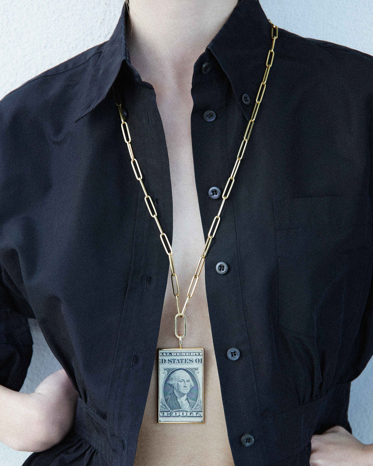 Dinai One-Dollar Banknote Medal, Yellow Gold