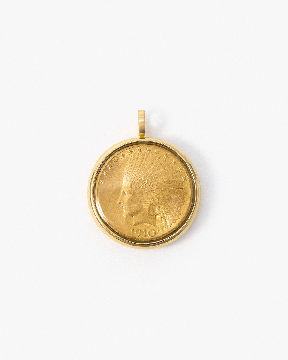 Pilla Indian Head Eagle Chain Necklace, 18K Yellow Gold Connector