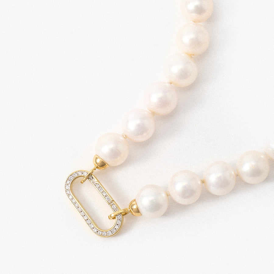 Pilla Saint-Gaudens Double Eagle Pearl Necklace, Diamond Connector